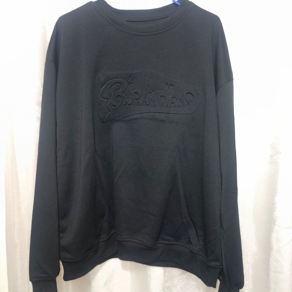 Prejudice One Pride Black Embossed Crewneck Sweatshirt Men's Size Large NWOT